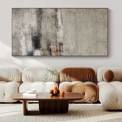 “Gray - White Textured Horizons” – Abstract Textured Painting CT0975