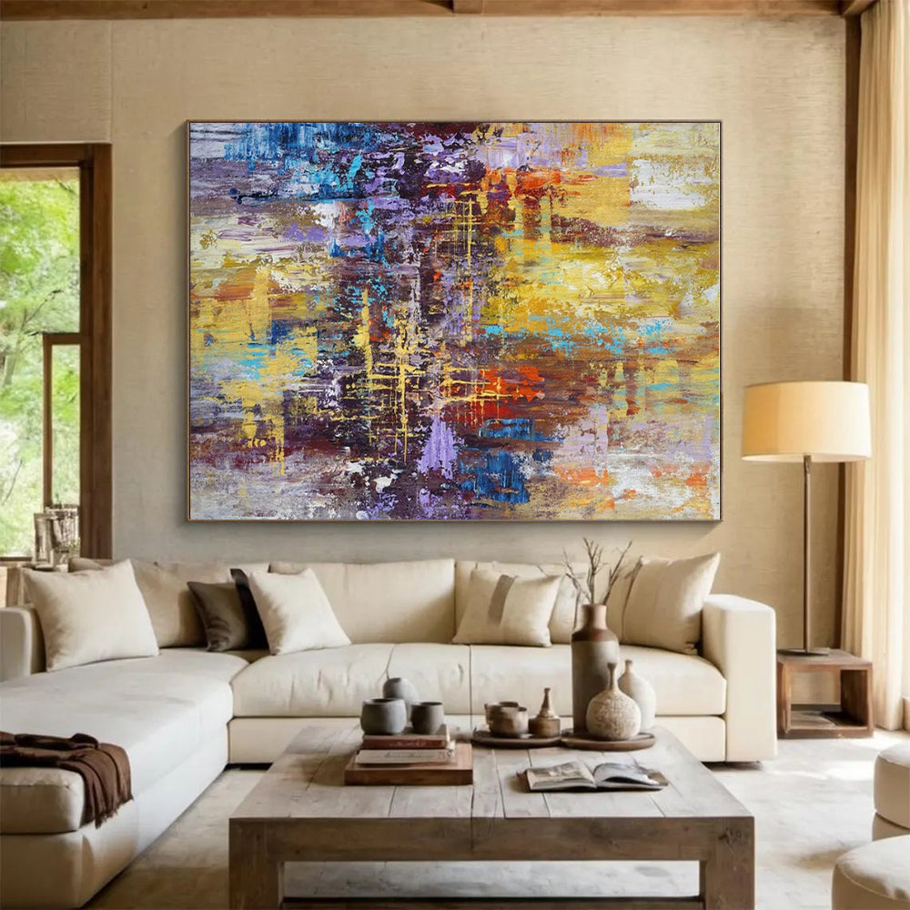 “Colorful Urban Abstract” ，Abstract Cityscape Acrylic Painting CT0914