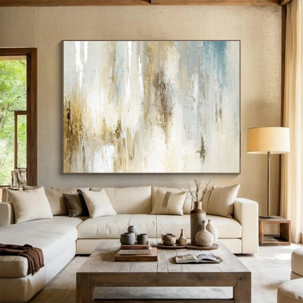 “Neutral - Toned Abstract Flow” Abstract Acrylic Painting On Canvas DKH522