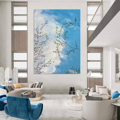 “Branches Against Blue Sky” - Impressionistic Sky Painting CT1986