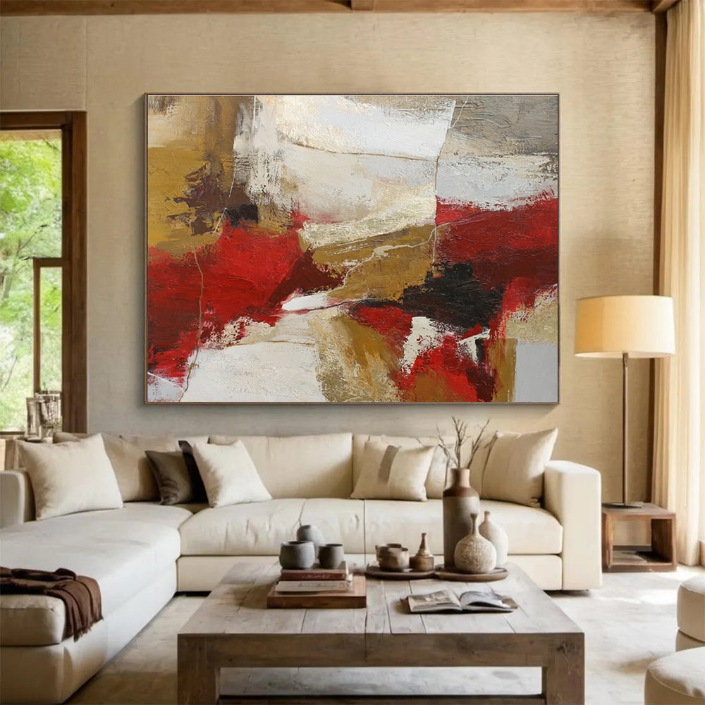 “Rustic Color Collision” Abstract Oil Painting On Canvas DKH506