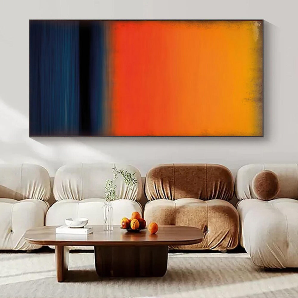 “Vibrant Orange - Blue Horizon” – Color Field Painting CT1183