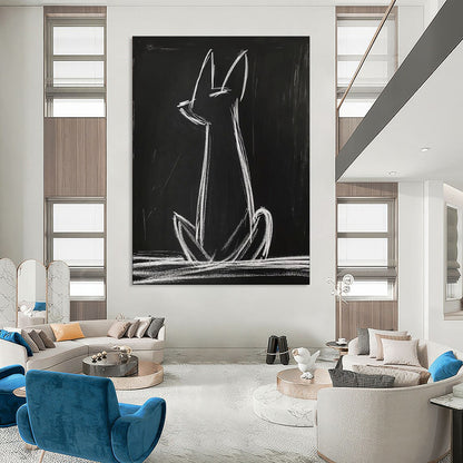 “White Cat Silhouette” - Minimalist Animal Art CT2027