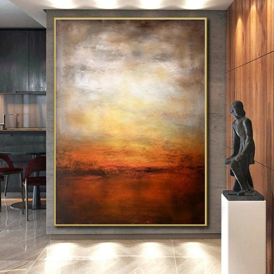 “Warm Horizon Glow” Abstract Acrylic Art CT0287