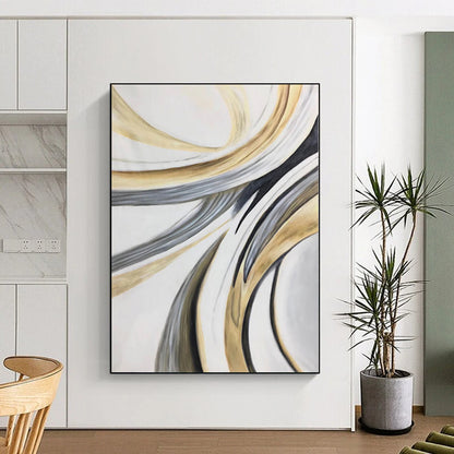 “Textured Black - White Cross” Abstract Acrylic Art CT0320