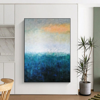 “Gradient Sky and Sea Abstract”，Horizon - Inspired Abstract Painting CT0372