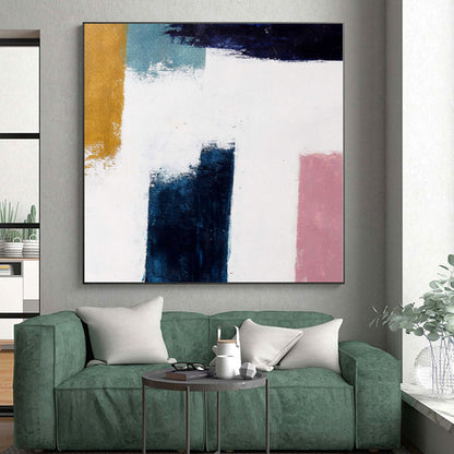 “Color Blocks” - Abstract Work with Yellow, Blue, White, Pink CT0037