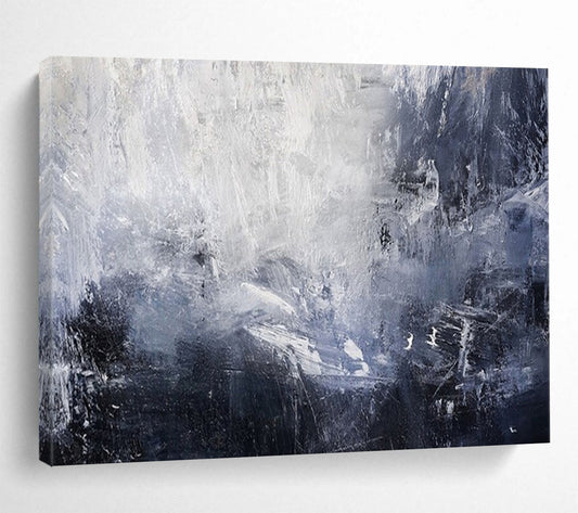 Monochromatic abstract painting with dynamic brushstrokes CT1671