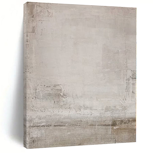 “Subtle Beige Textures” - Abstract Acrylic with Soft Beige, Gray CT0104