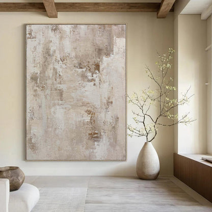 “Beige and Brown Textured Abstract” Layered Acrylic Art CT0152