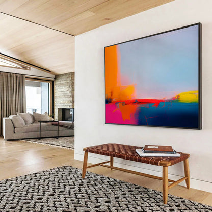 Minimalist abstract with bold color blocks in orange, pink, and blue CT1684