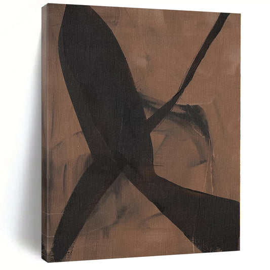 “Brown - Black Intertwined Forms” Abstract Acrylic Art CT0267