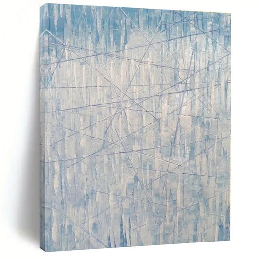 “Blue - White Linear Abstraction” - Abstract Minimalist Art CT0475