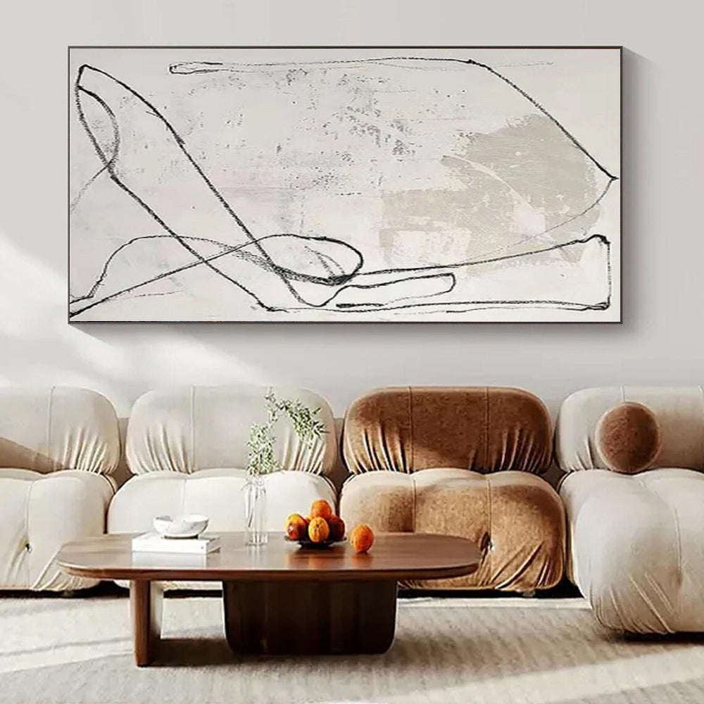 “Black - White Textured Line” Charcoal Drawing CT0163