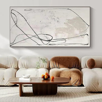 “Black - White Textured Line” Charcoal Drawing CT0163