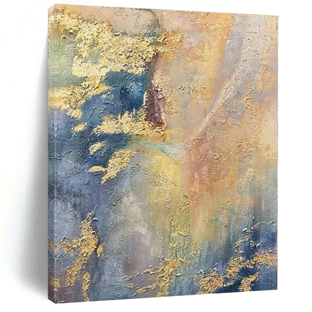 “Gold - Speckled Colorful Abstract”，Abstract Expressionist Acrylic Painting CT0582