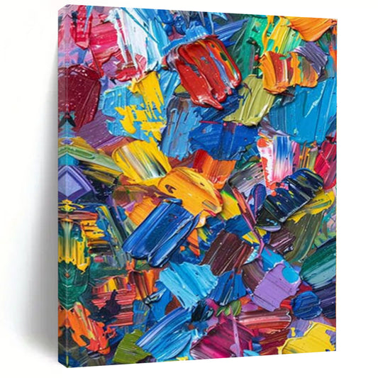 “Colorful Palette Knife Abstract” Impasto - Style Acrylic Art CT0229