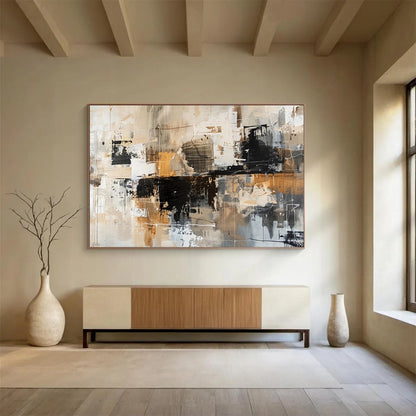 “Neutral - Toned Abstract Chaos” – Abstract Acrylic Painting CT1717