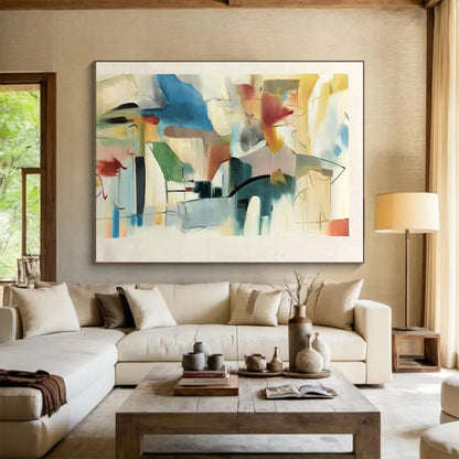 “Colorful Abstract Composition”，Abstract Cubist - Inspired Art CT0609