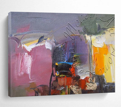 “Colorful Abstract Layers” - Pinks, purples, yellows, oranges; bold, textured color blocks CT1622