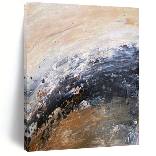 “Vibrant Horizon” - Abstract Landscape - style Painting with Pink Fields, Colorful Sky CT0009