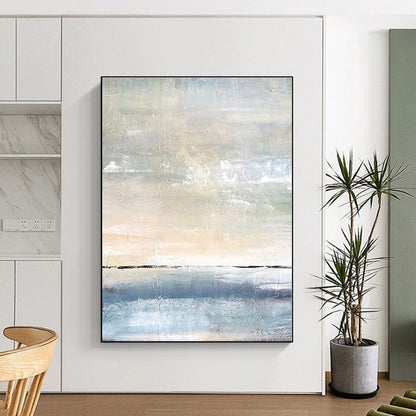 “Soft Color Horizon”，Abstract Seascape - Inspired Oil Painting CT0547