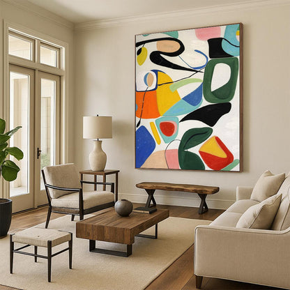 “Colorful Geometric Play”，Abstract Geometric Art CT0635