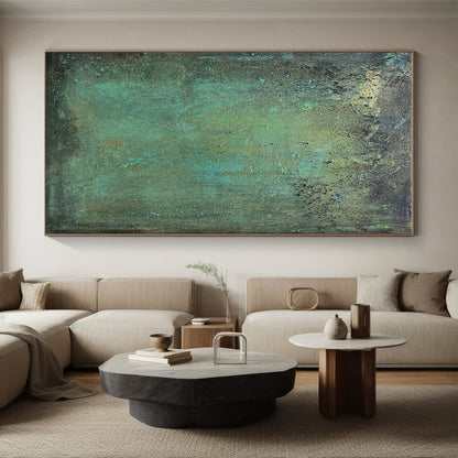 “Teal - Green Textured Patina”，Abstract Textured Art CT0641