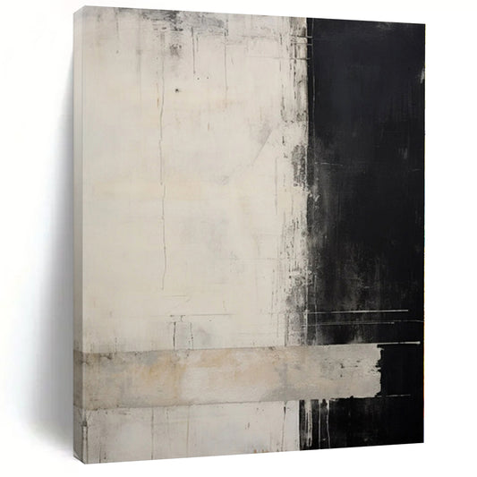 “Black - White - Gray Abstract Layers” Expressionistic Acrylic Art CT0220