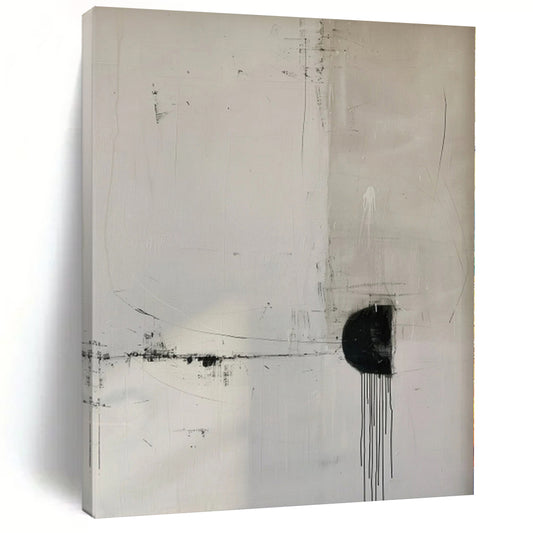 “Minimalist Black - White Lines” Abstract Acrylic Art CT0274