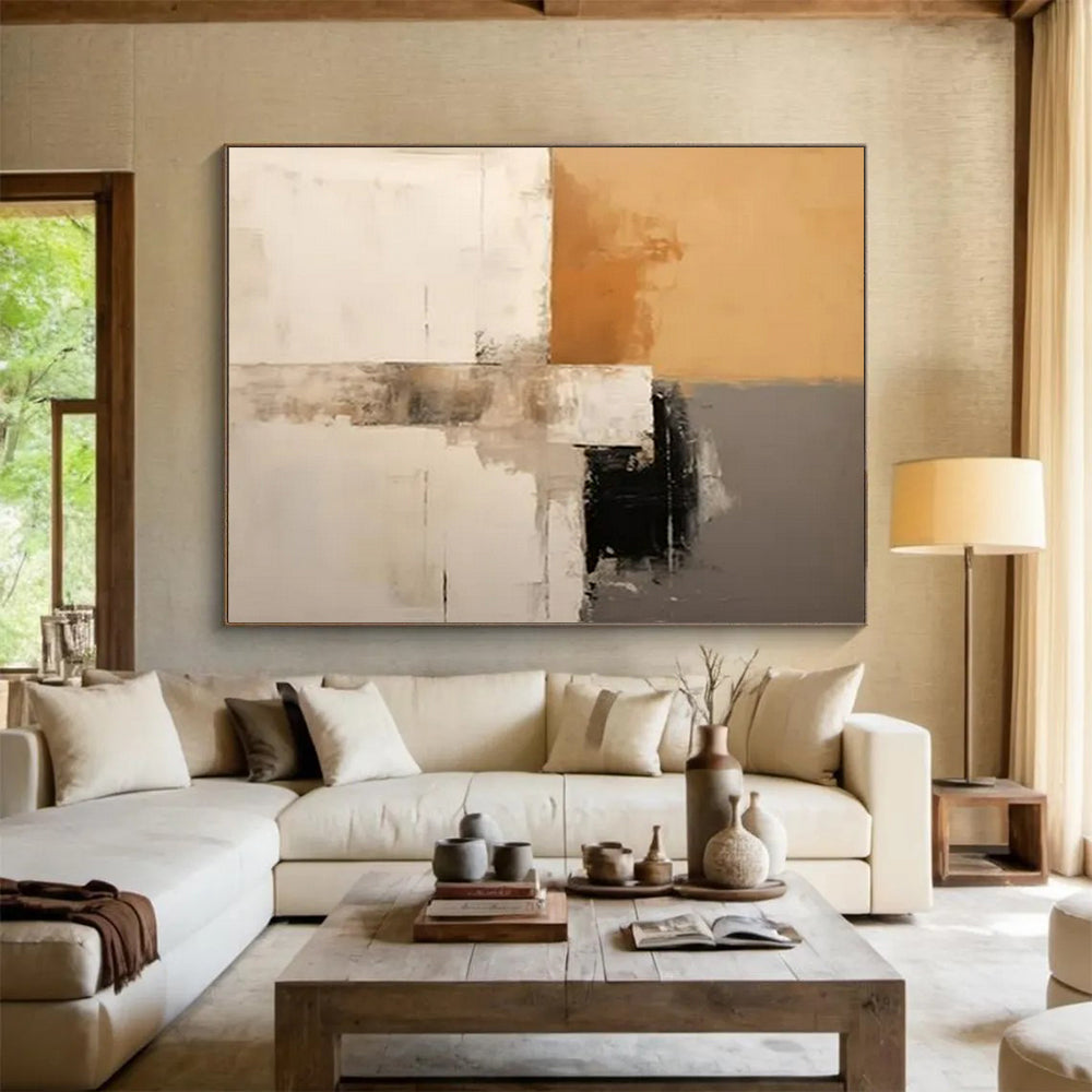 “Warm Block Mix” - White, beige, gray, black; geometric blocks with subtle texture CT1573