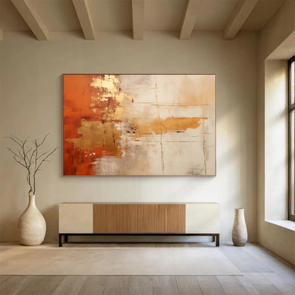 “Warm Tones Abstract Expression” Abstract Painting On Canvas DLZ094