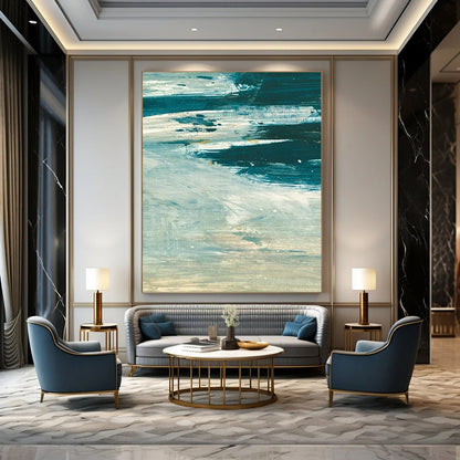 “Turquoise Ocean Waves” - Impressionistic Seascape Painting On Canvas DTP176