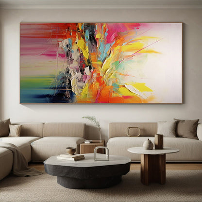 “Explosive Color Bursts, Dynamic Abstract Shapes” - “Color Eruption”，Abstract Acrylic Painting CT0695