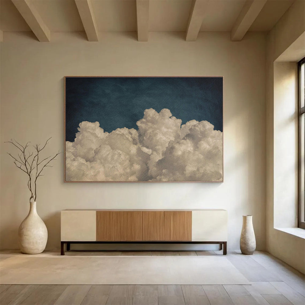 Soft Clouds and Dark Sky “Dreamy Celestial Clouds” Painting On Canvas DKH124