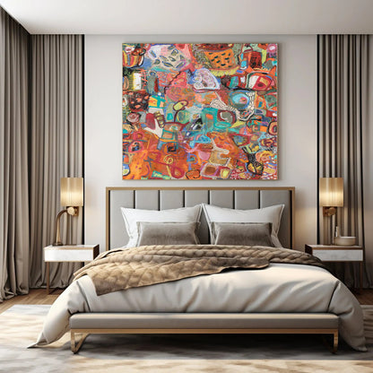 “Vibrant Colorful Abstract Collage” – Mixed - Media Abstract Art CT1169