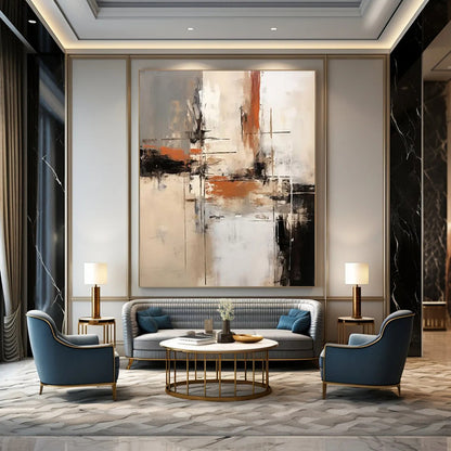 “Neutral - Toned Abstract Layers” - Abstract Expressionist Painting On Canvas DTP112