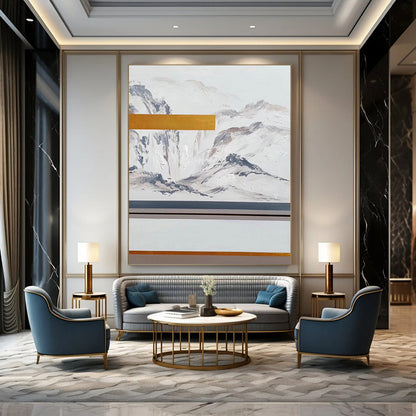 “Minimalist Mountainscape” - Minimalist Landscape Painting On Canvas DTP045