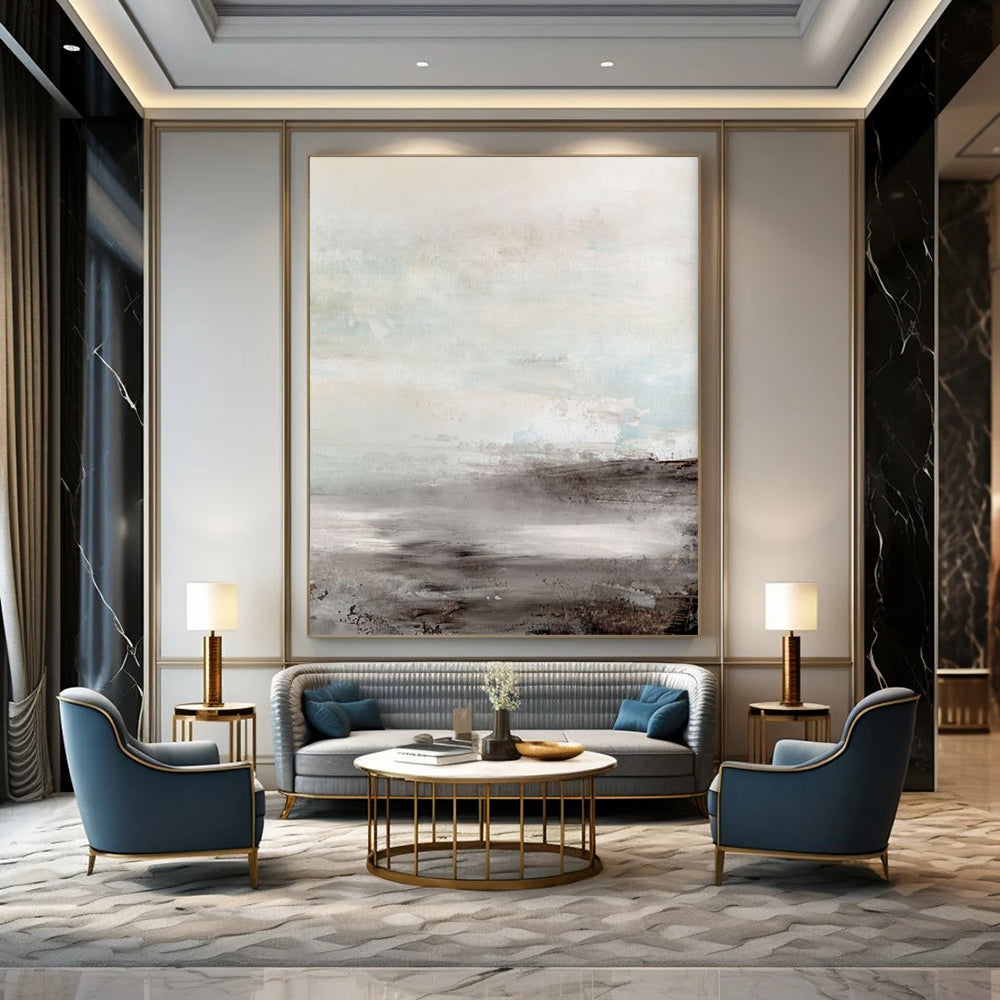 “Soft Coastal Haze” - Abstract Landscape Painting On Canvas DTP154