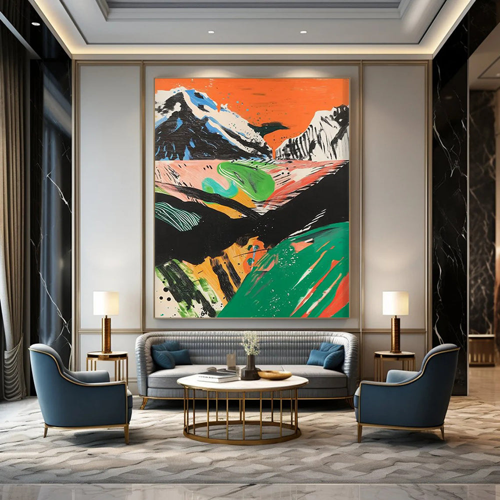 “Colorful Mountain Landscape” - Abstract Landscape Painting On Canvas DTP092