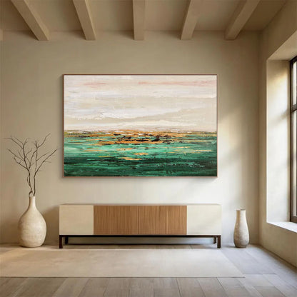 Ethereal Coastal Reprise - Abstract Seascape Painting On Canvas DKH648