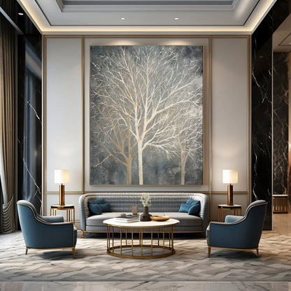 “Winter Bare Trees” - Minimalist Nature Acrylic on Canvas CT1887