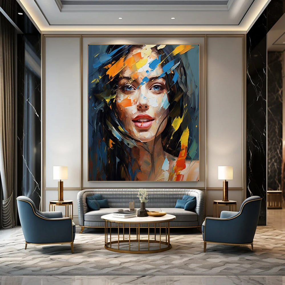 “Vibrant Abstract Portrait” – Expressive Oil Painting On Canvas CT2126