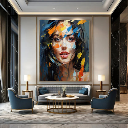 “Vibrant Abstract Portrait” – Expressive Oil Painting On Canvas CT2126