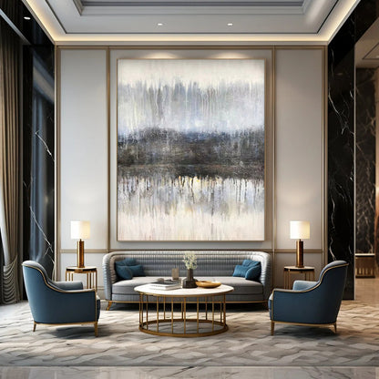 “Misty Forest Lake Reflection” – Atmospheric Landscape Oil CT2102