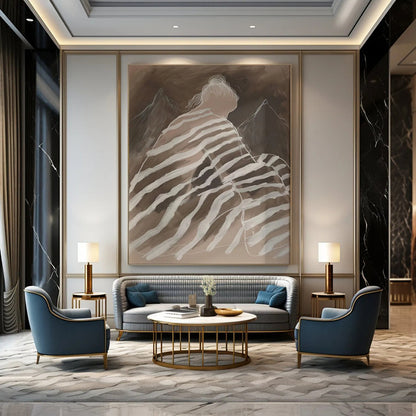 “Figure and Mountains” - Figurative Landscape Art CT2030