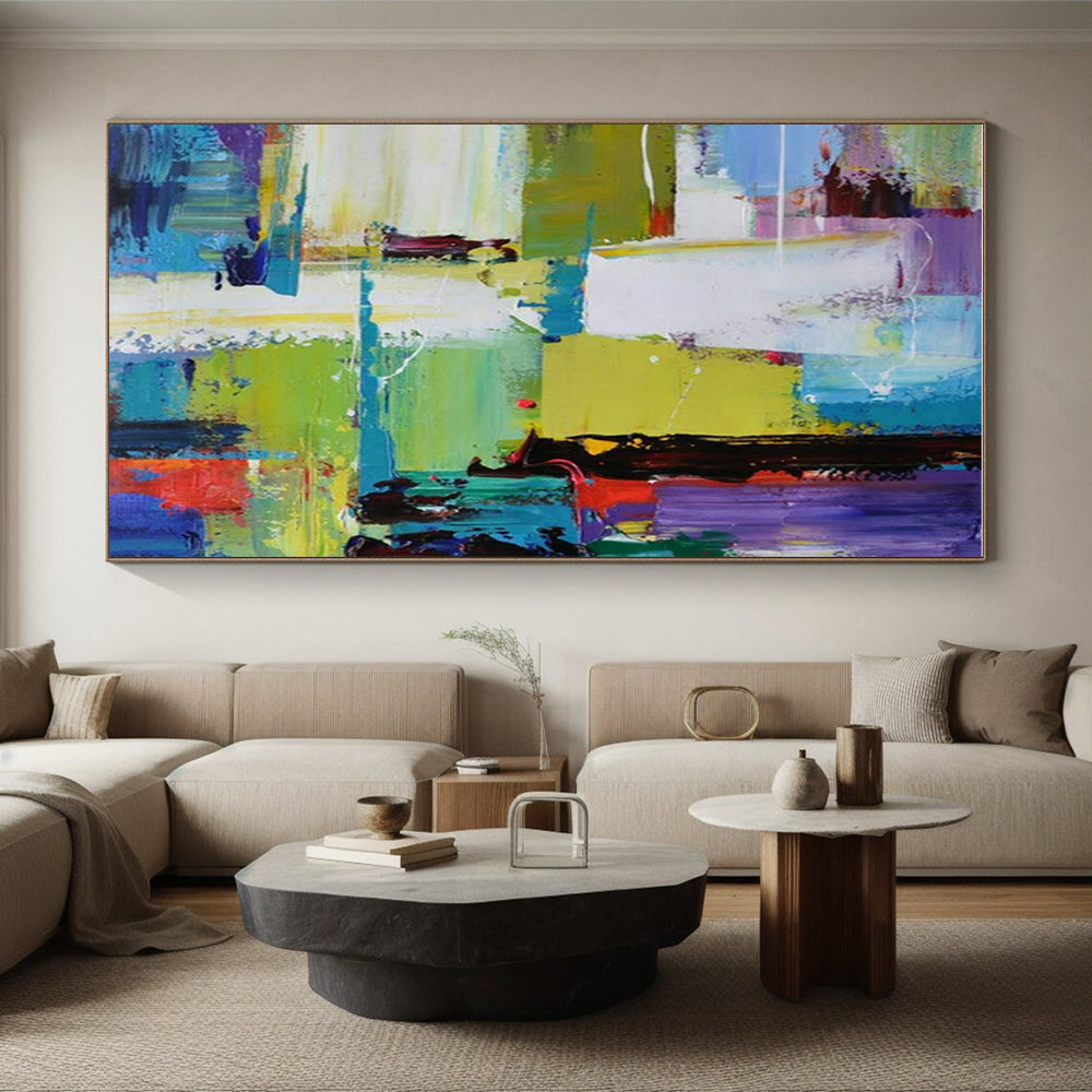 “Vibrant Color Blocks” ，Abstract Expressionist Acrylic Painting CT0896