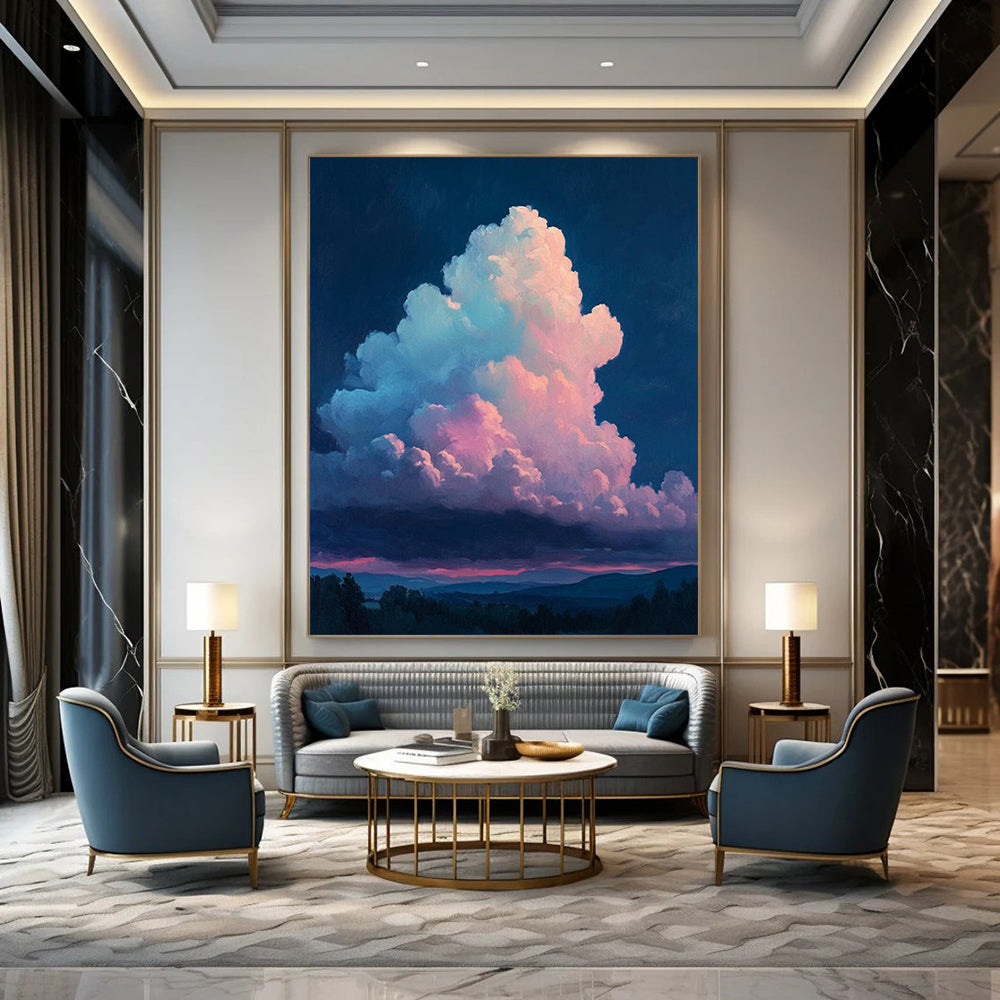 “Pastel Clouds at Dusk” - Impressionist Landscape Painting On Canvas DTP009