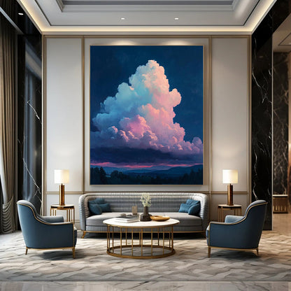 “Pastel Clouds at Dusk” - Impressionist Landscape Painting On Canvas DTP009