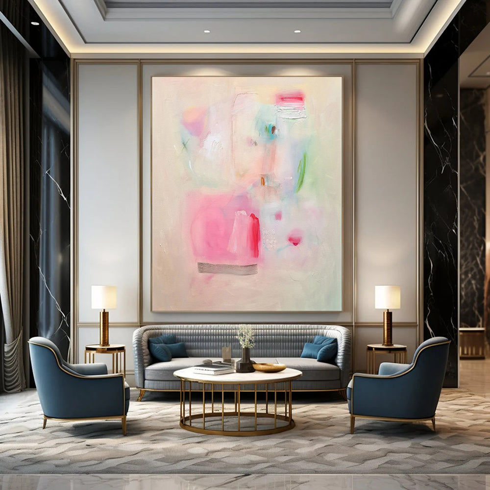 Soft Pastels, Minimal Shapes - "Gentle Whispers" - Abstract Minimalist Painting CT1854